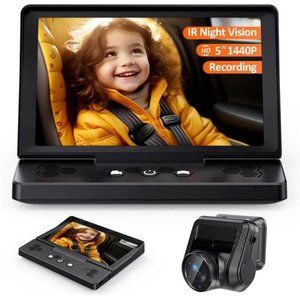 Baby Car Camera HD 1440P Recording, Z 5” Baby Car Monitor w/ Night Vision Camera